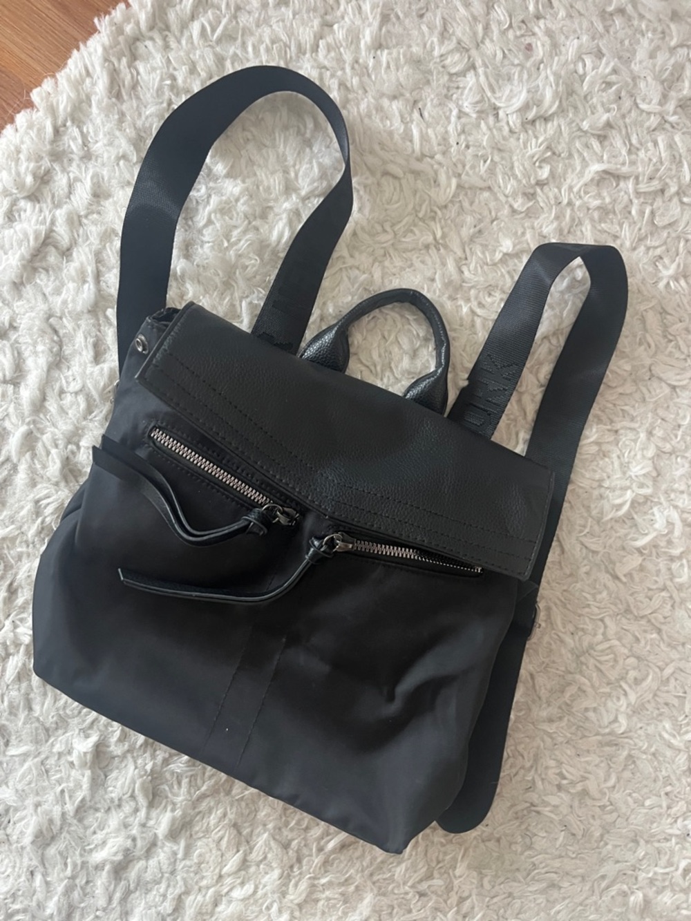 Botkier Black Nylon & Leather Backpack